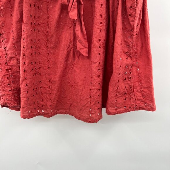 ROOMMATES Women's Eyelet Lace Top Off Shoulder Cinnamon Size Large - Picture 3 of 9